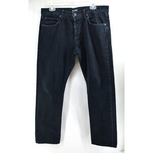 Baldwin‎ Henley Slim Straight Jeans Mens 34x30 Black 100% Cotton Button Fly USA